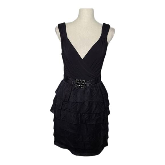 Max & Cleo Dresses & Skirts - Max & Cleo Black Sleeveless Tiered Skirt Cocktail Dress Size 6‎